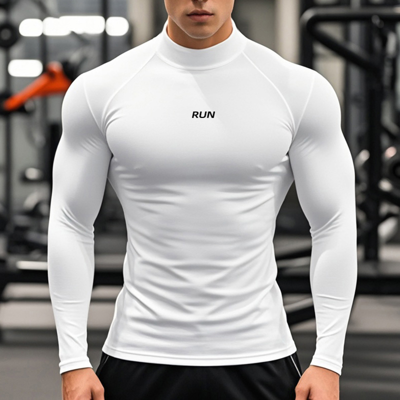 Men's Running Turtleneck Quick - T Shirt Tight Fit ulasan dan harga