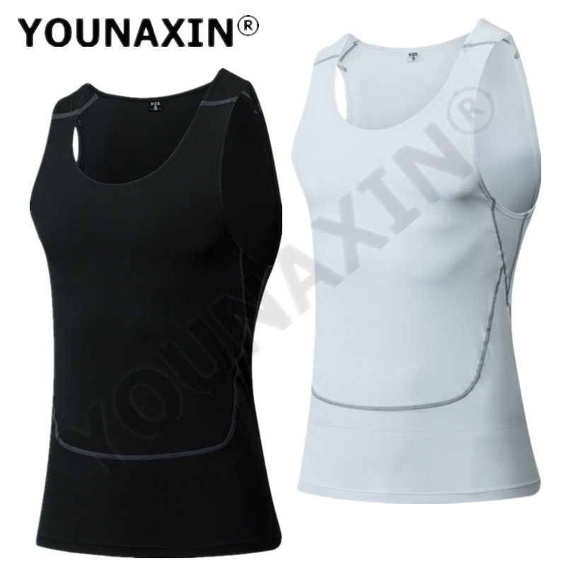 Men Black Sport Skinny Vest Ti - T Shirt Tight Fit ulasan dan harga