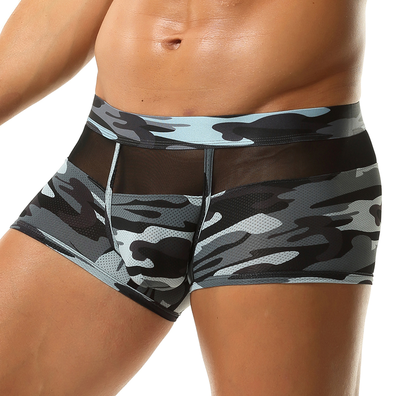 Camouflage Boxer Shorts Men Po - Mesh Sport Boxer ulasan dan harga