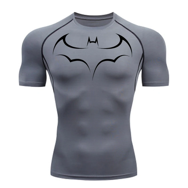 Bat Printed Men's Tight T-Shir - T Shirt Tight Fit ulasan dan harga