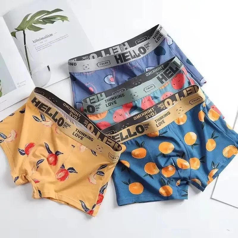 1/2/4 PCS Men's Printed Sports - Boxer Brief Pack Cotton ulasan dan harga