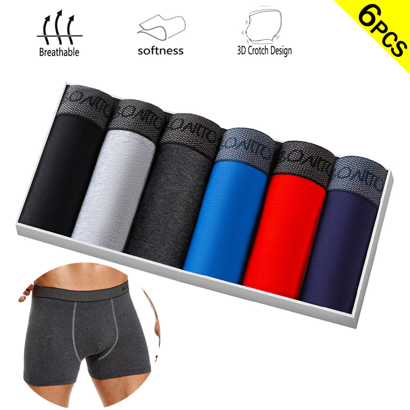 6pcs/pack Boxer Briefs Solid C - Boxer Shorts Modal ulasan dan harga