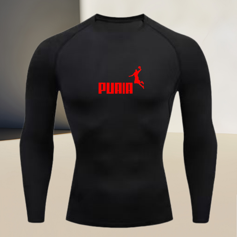 Men's long sleeved round neck  - T Shirt Tight Fit ulasan dan harga