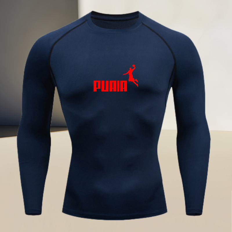 Men's long sleeved round neck  - T Shirt Tight Fit ulasan dan harga