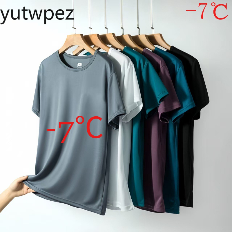 Summer Ice Silk Men T Shirt Sh - T Shirt Tight Fit ulasan dan harga